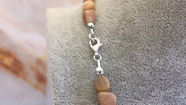Sunstone + Small Hematite Necklace handmade in Rome 165 cm / 66" - Image 3