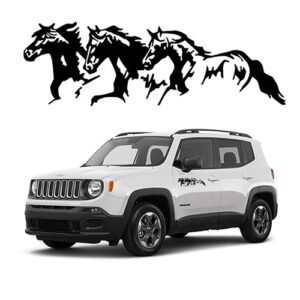 2 Adesivi Prespaziati Jeep Renegade Cavalli