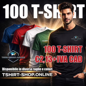 Promozione 100 Magliette + Stampa €2,13+ cad