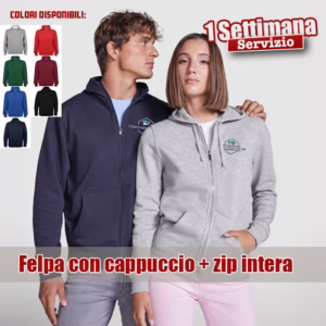 Felpa da Uomo + cappuccio + zip